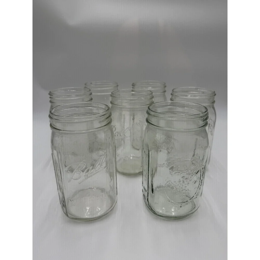Mason Jars Ball Wide Mouth 32oz Clear Glass Quart Canning Jars Set of 7